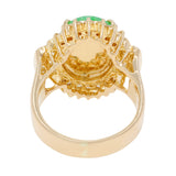 14K Yellow Gold Cabochon Jadeite Diamond Ring Fine Jewellery Modaselle