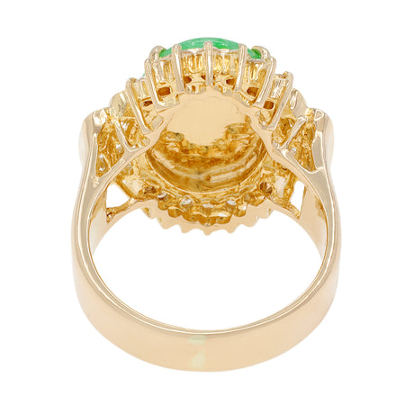 14K Yellow Gold Cabochon Jadeite Diamond Ring Fine Jewellery Modaselle