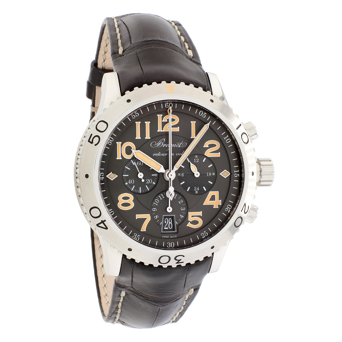 Breguet Stainless Steel Type XXI Transatlantique Flyback