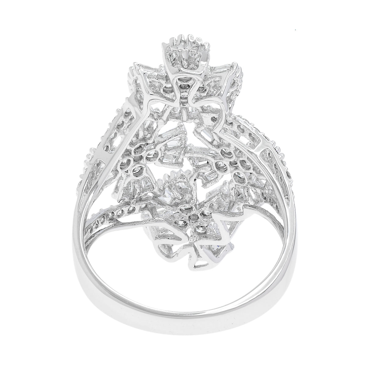 18K White Gold 1.22 Carat Quatrefoil Diamond Cluster Ring Fine Jewellery Modaselle