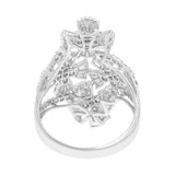 18K White Gold 1.22 Carat Quatrefoil Diamond Cluster Ring Fine Jewellery Modaselle