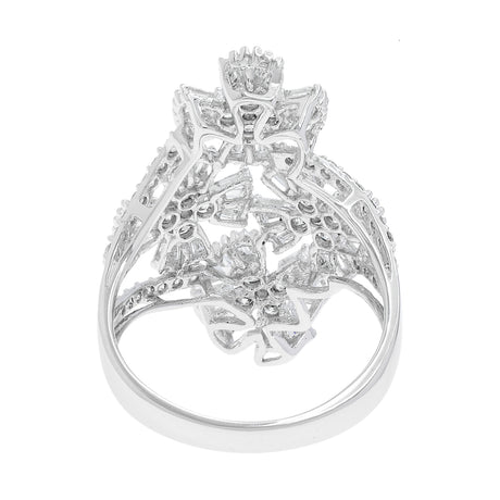 18K White Gold 1.22 Carat Quatrefoil Diamond Cluster Ring Fine Jewellery Modaselle