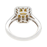 18K White Gold 0.78 Carat Fancy Intense Yellow Diamond Octagonal Ring Fine Jewellery Modaselle