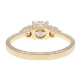 18K Yellow Gold 0.57 Carat Past Present Future Diamond Ring