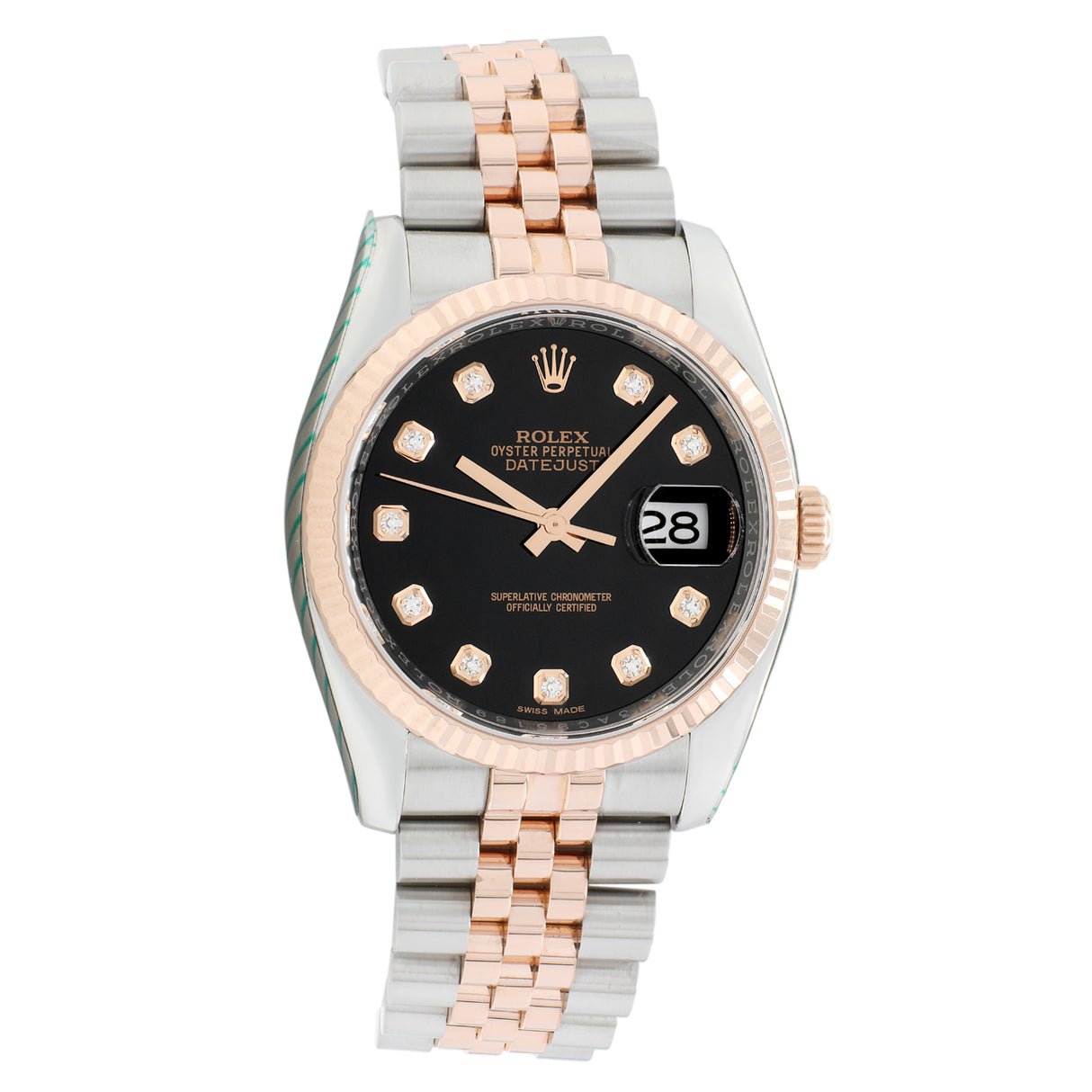 Rolex 18K Rose Gold Stainless Steel Datejust 36 116231