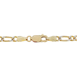 18K Yellow/White Gold Italian Figaro Bracelet Fine Jewellery Modaselle