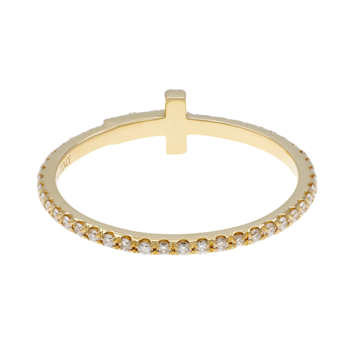 Tiffany & Co. 18K Yellow Gold Diamond T Wire Band Ring Designer Jewellery Modaselle