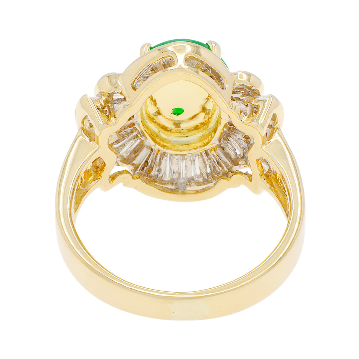 18K Yellow Gold Cabochon Jadeite Diamond Ring Fine Jewellery Modaselle