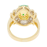 18K Yellow Gold Cabochon Jadeite Diamond Ring Fine Jewellery Modaselle