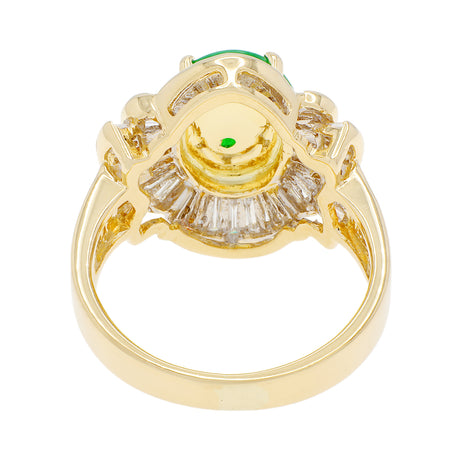 18K Yellow Gold Cabochon Jadeite Diamond Ring Fine Jewellery Modaselle