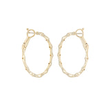 14K Yellow Gold 0.42 Carat Diamond Hoop Earrings Fine Jewellery Modaselle