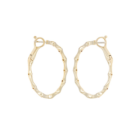 14K Yellow Gold 0.42 Carat Diamond Hoop Earrings Fine Jewellery Modaselle