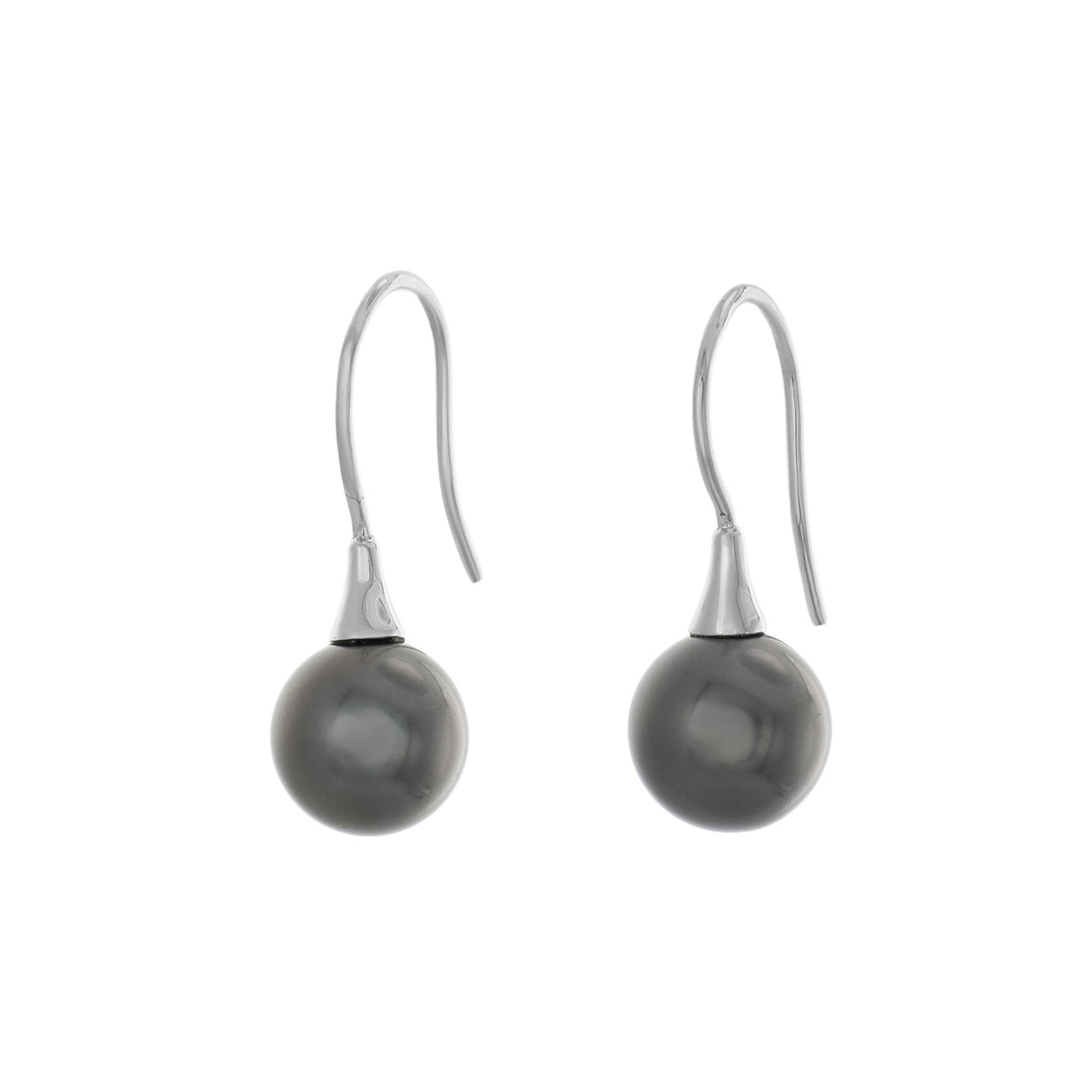 18K White Gold Tahitian Pearl Earrings