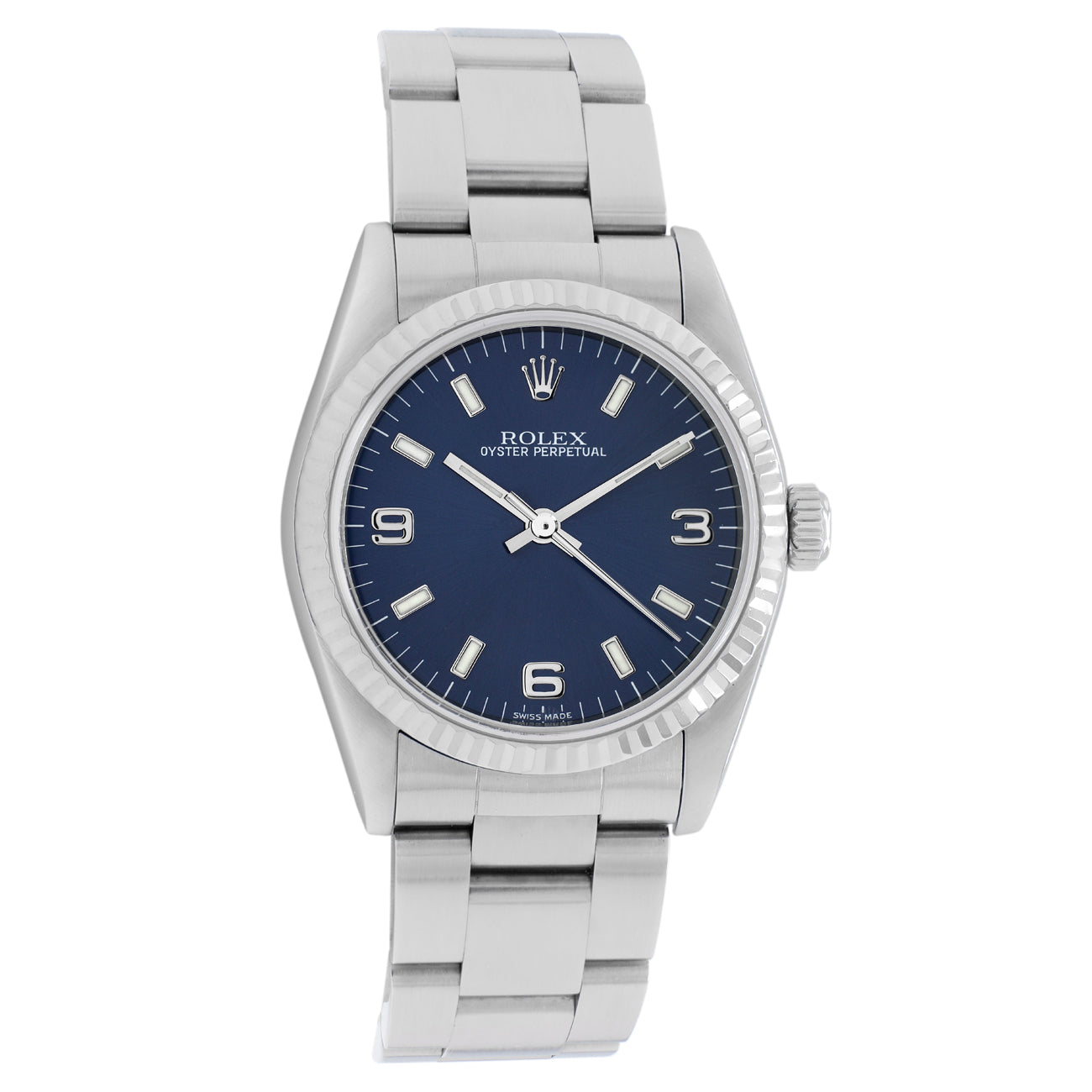 Rolex Stainless Steel White Gold Oyster Perpetual 31 77014 Modaselle