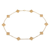 Van Cleef & Arpels 18K Yellow Gold 10 Motifs Vintage Alhambra Necklace Designer Jewellery Van Cleef and Arpels
