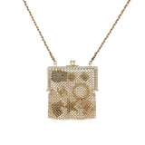 Chanel Metal Pearl Enamel Kiss Lock Chain Mail Charm Clutch Handbags Chanel