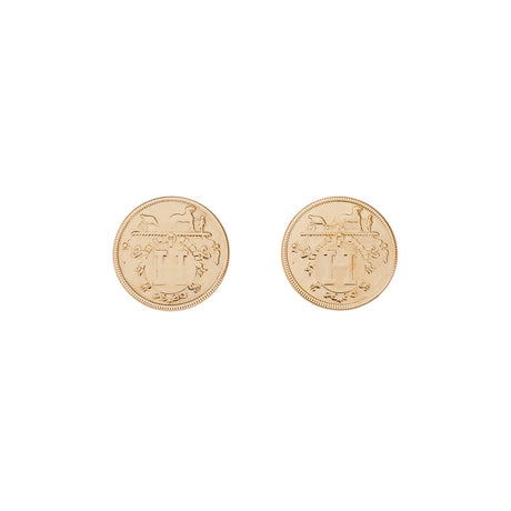 Hermes 18K Rose Gold Ex-Libris Earrings Designer Jewellery Hermes