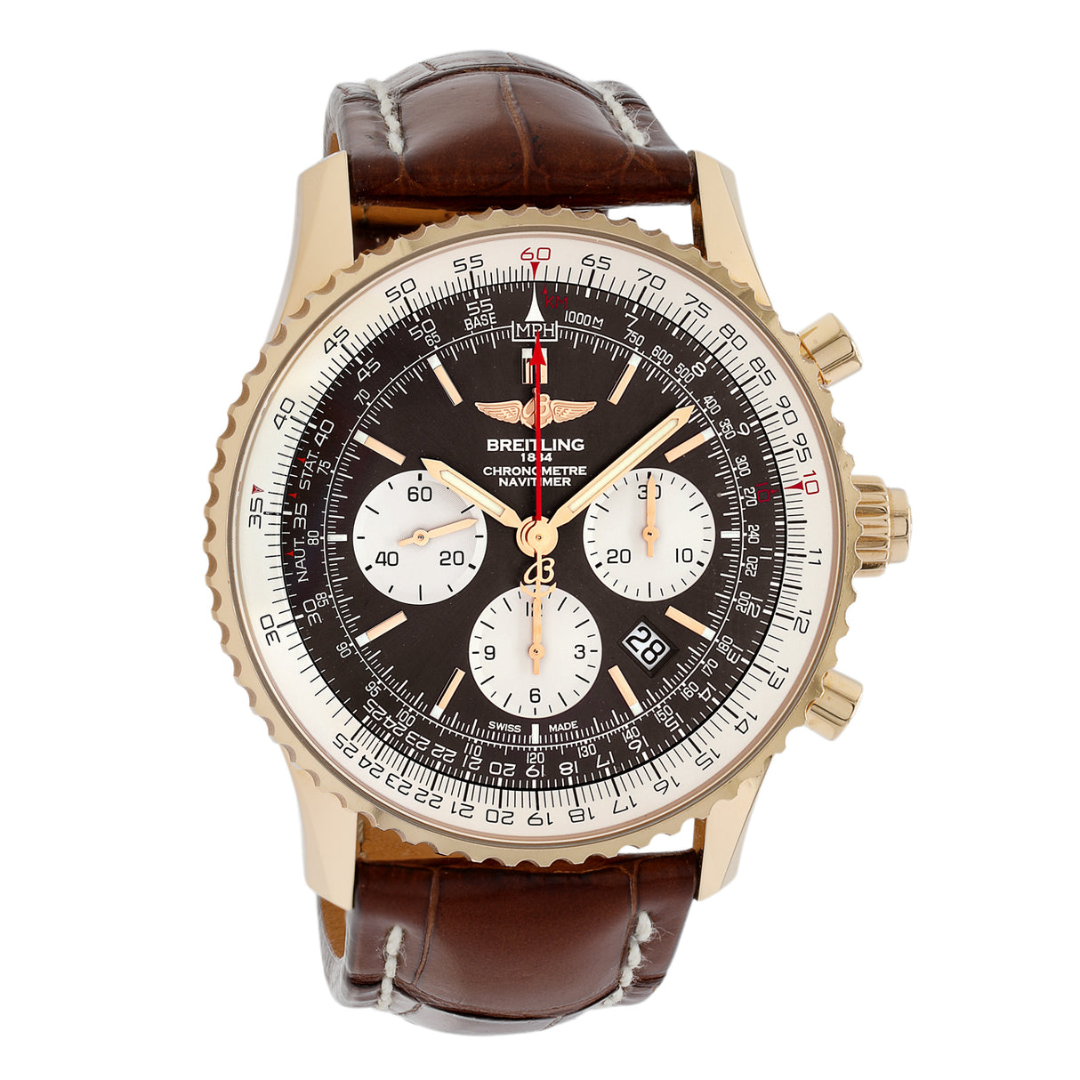 Breitling 18K Rose Gold Navitimer Rattrapante RB0311 Watches Breitling