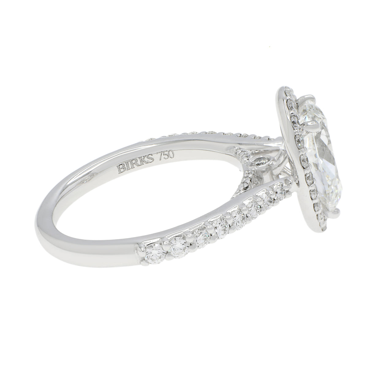 18K White Gold 1.51 Carat Pear Diamond Halo Ring Fine Jewellery Modaselle