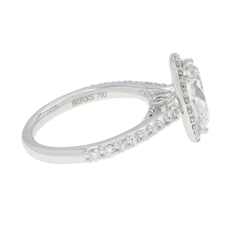 18K White Gold 1.51 Carat Pear Diamond Halo Ring Fine Jewellery Modaselle