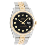 Rolex 18K Yellow Gold Stainless Steel Diamond Datejust 36 116233