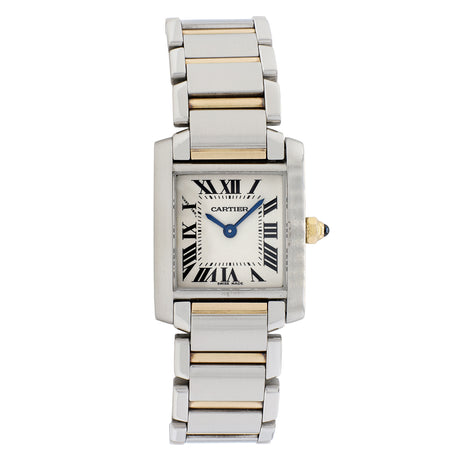 Cartier Stainless Steel 18K Yellow Gold Tank Francaise W51007Q4 2384 Watches Cartier