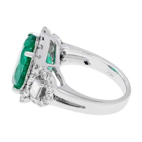 18K White Gold 5.88 Carat Emerald Ring Fine Jewellery Modaselle