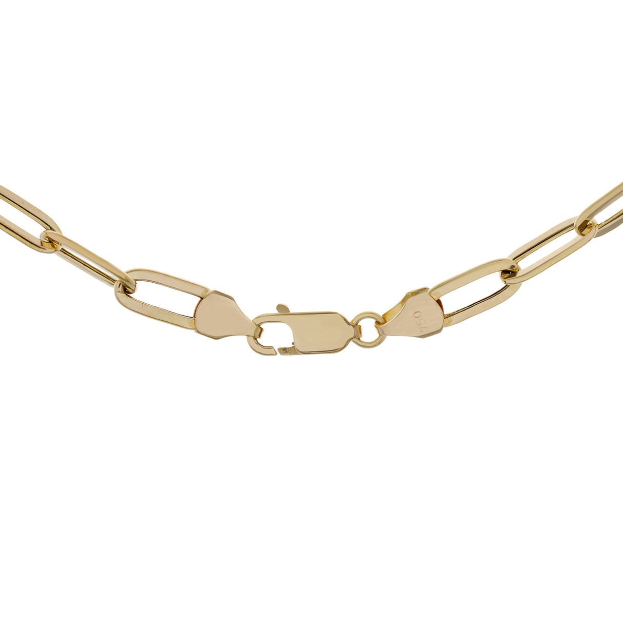 18K Yellow Gold Paperclip Chain Fine Jewellery Modaselle