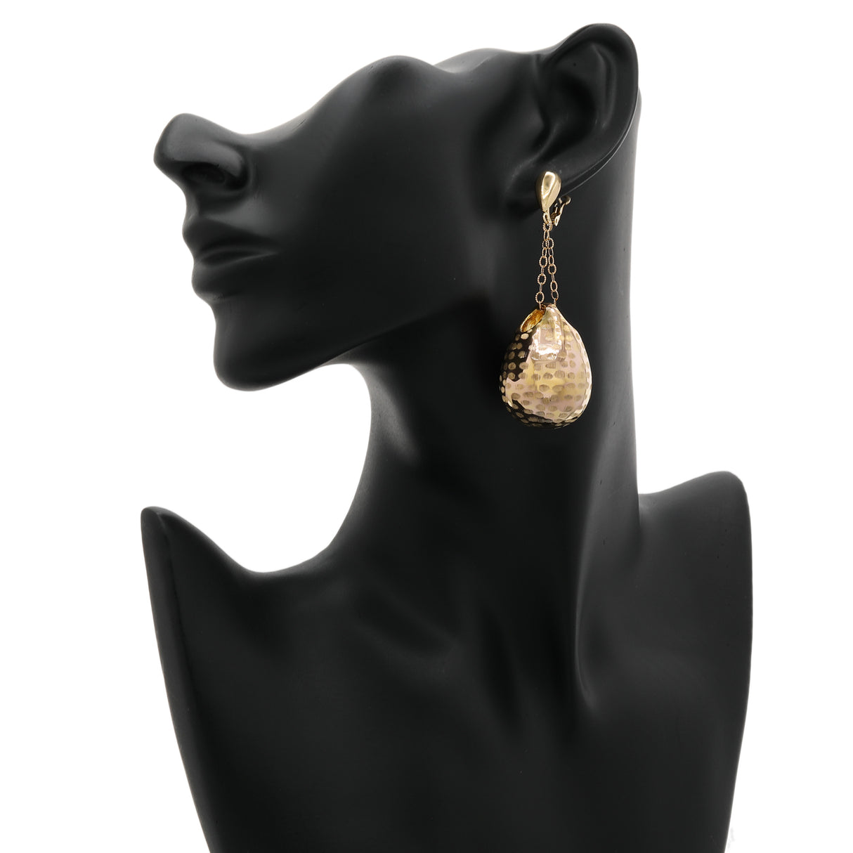 18K Rose Gold Puffed Teardrop Dangle Earrings Fine Jewellery Modaselle