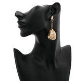 18K Rose Gold Puffed Teardrop Dangle Earrings Fine Jewellery Modaselle
