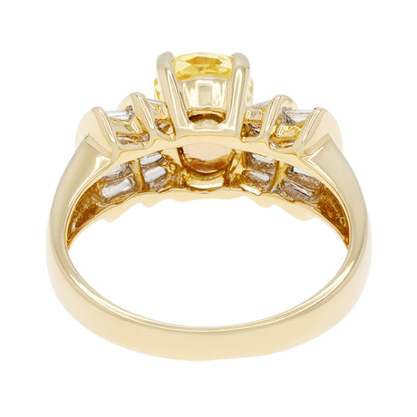 18K Yellow Gold 2.29ct Fancy Yellow Sapphire Diamond Ring Fine Jewellery Modaselle