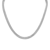 18K White Gold Flat Herringbone Chain Fine Jewellery Modaselle