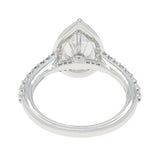 18K White Gold 1.51 Carat Pear Diamond Halo Ring Fine Jewellery Modaselle