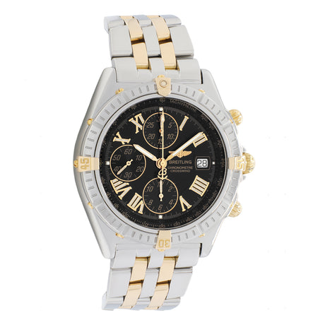 Breitling Stainless Steel 18K Yellow Gold Crosswind Chronograph B13355 Watches Breitling