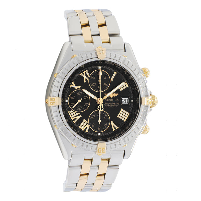 Breitling Stainless Steel 18K Yellow Gold Crosswind Chronograph B13355 Watches Breitling