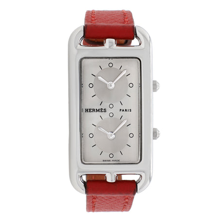 Hermes Stainless Steel Cape Cod Dual Time CC3-210 Quartz Watch Watches Hermes