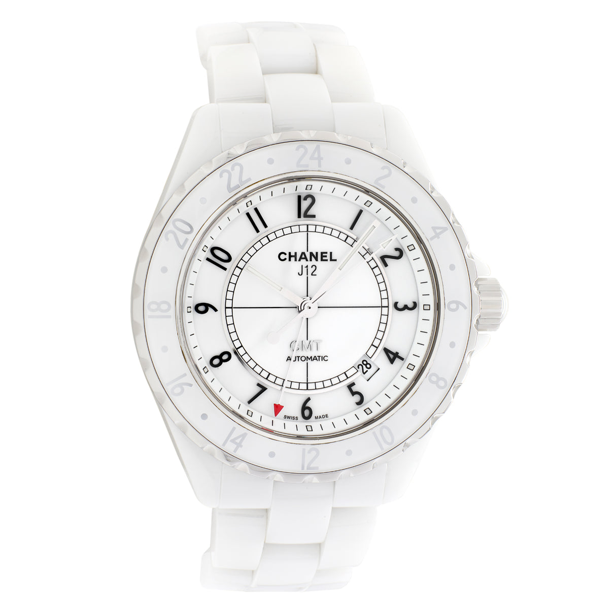 Chanel White Ceramic J12 GMT H2126