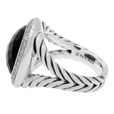 David Yurman Sterling Silver Onyx Diamond 14mm Albion Ring