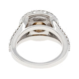 14K White Gold 1.57 Carat Fancy Vivid Brown Diamond Double Halo Ring Fine Jewellery Modaselle