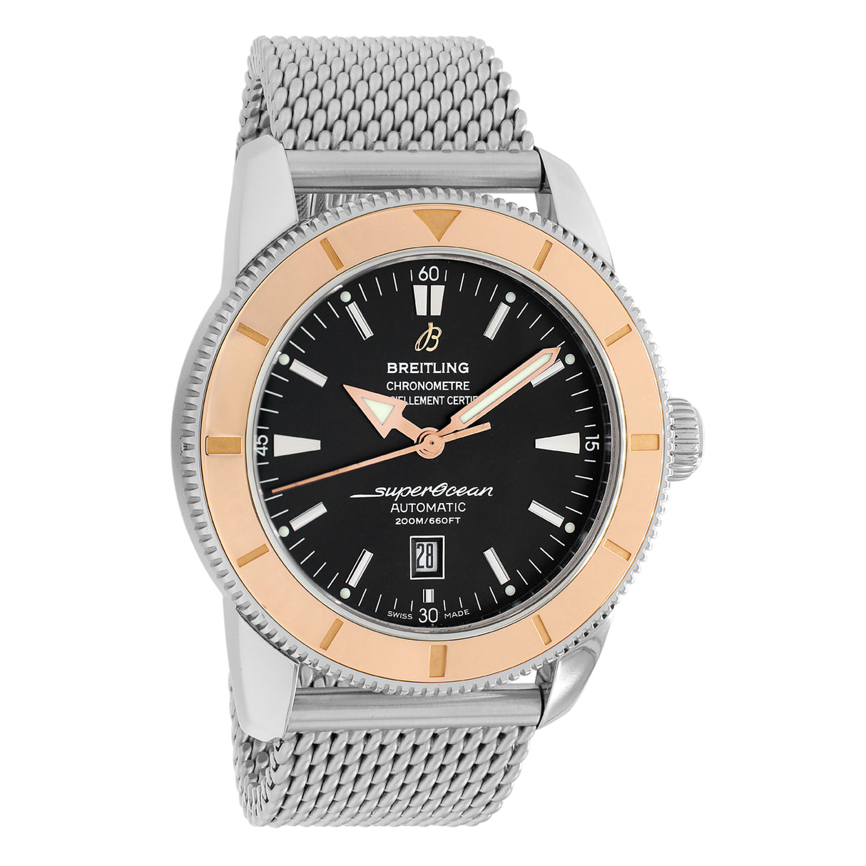 Breitling Stainless Steel 18K Rose Gold Superocean Heritage 46 U17320 Watches Breitling