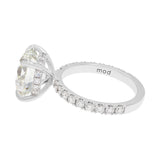 18K White Gold 6.05 Carat Hidden Halo Diamond Engagement Ring Fine Jewellery Modaselle