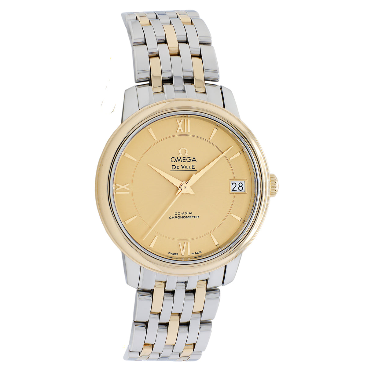 Omega Stainless Steel 18K Yellow Gold De Ville Prestige 424.20.33.20.08.001 Watches Omega