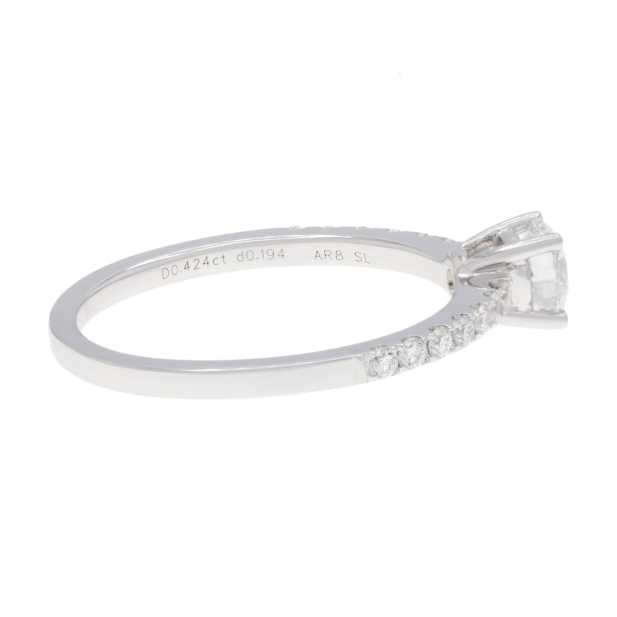 18K White Gold 0.61 Carat Diamond Ring Fine Jewellery Modaselle