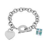 Tiffany & Co. Sterling Silver Heart Tag Toggle Bracelet w/ Charm Designer Jewellery Tiffany and Co