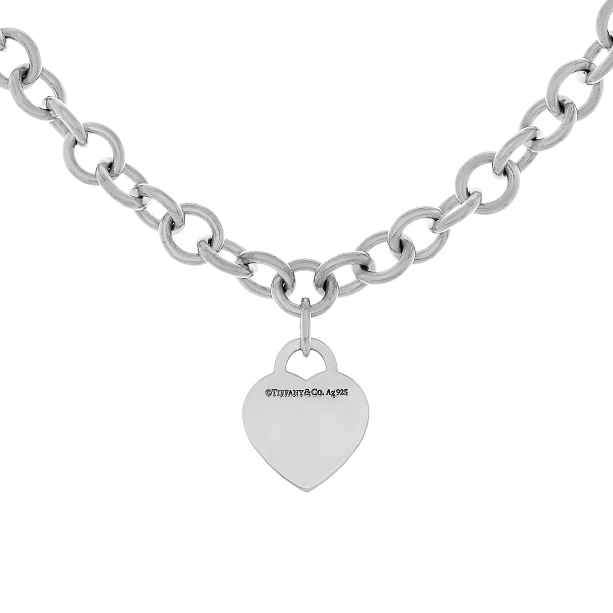 Tiffany & Co. Sterling Silver Diamond Return To Tiffany Heart Tag Necklace Designer Jewellery Tiffany and Co
