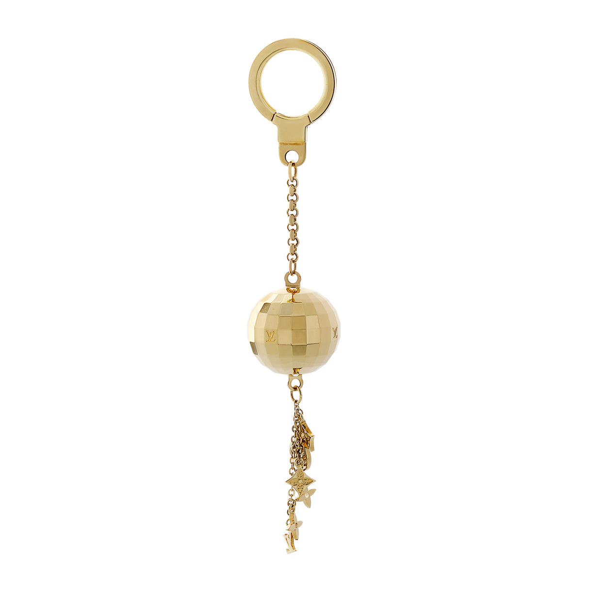 Louis Vuitton Gold Mirror Ball Disco Key Chain Accessories Louis Vuitton
