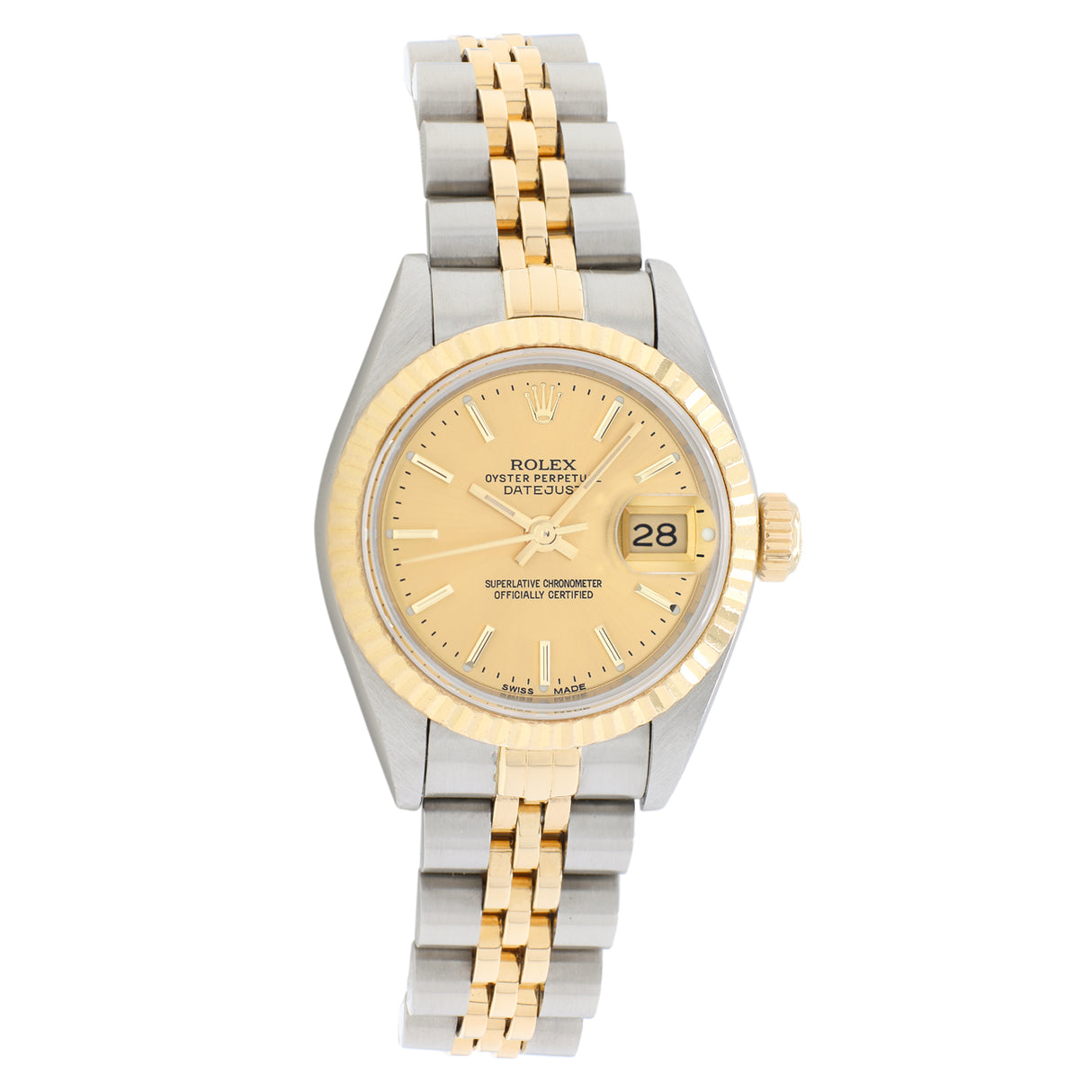 Rolex 18K Yellow Gold Stainless Steel Ladies Datejust 69173