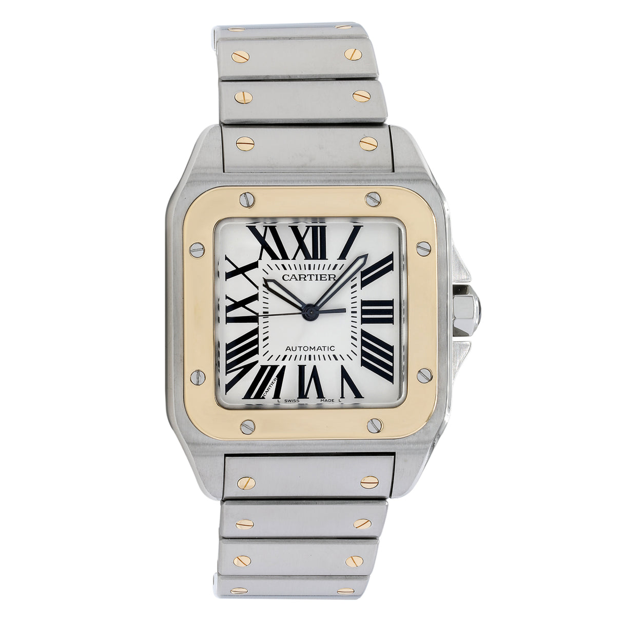 Cartier Stainless Steel 18K Yellow Gold Santos 100 XL W200728G Watches Cartier