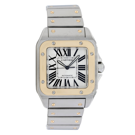 Cartier Stainless Steel 18K Yellow Gold Santos 100 XL W200728G Watches Cartier
