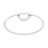 Tiffany & Co. Sterling Silver Diamond Elsa Peretti Open Heart Bangle Designer Jewellery Tiffany and Co
